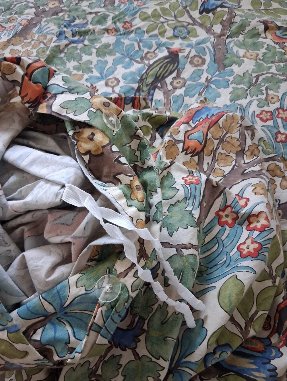 Pottery Barn Mayle Queen Duvet Cover And Shams Birds Botanical Floral